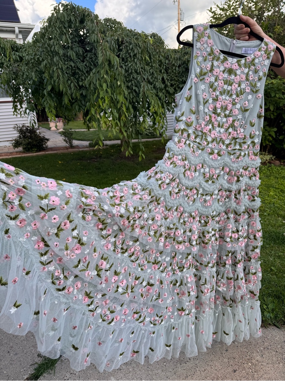 Mac Duggal Floral Embroidered Tulle Dress – Size 12 – NWT – Rare / Sample Piece - Picture 1 of 15